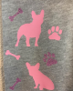 Grijze onesie 'Pink Doggy' (met je naam)