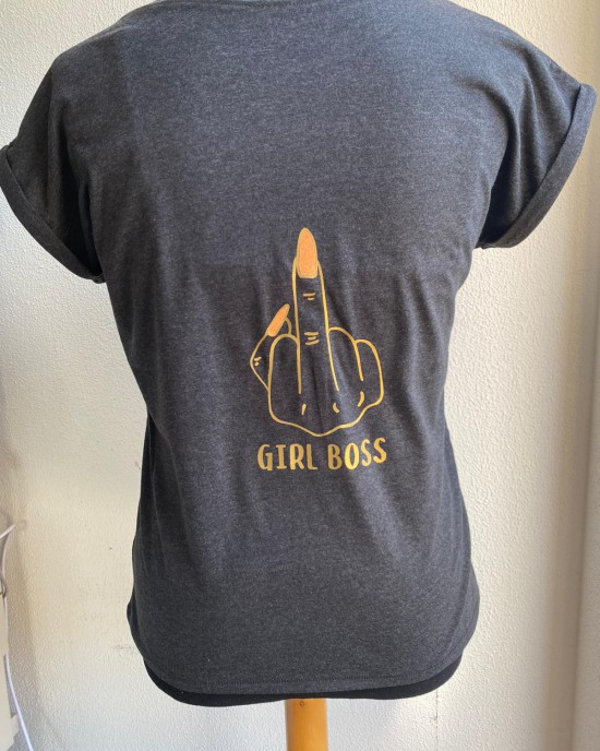 T-shirt F*cking Girl Boss donkergrijs