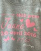 Baby-roze geboorte t-shirt hertje (met je naam)