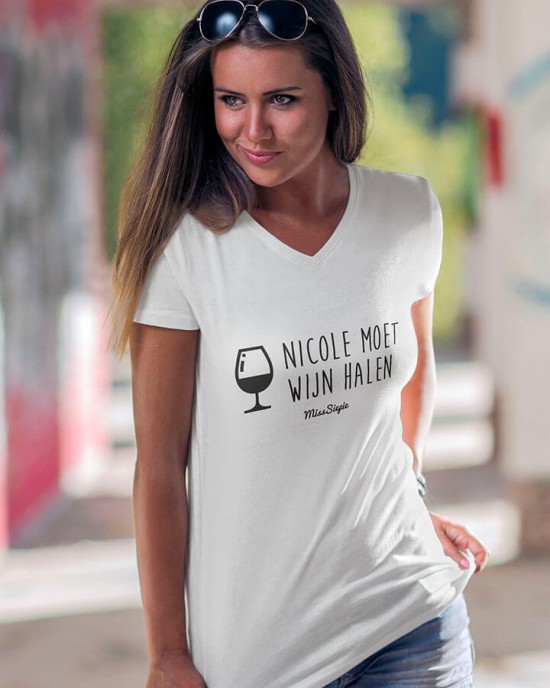 Wijn Halen T-Shirt (met je naam)