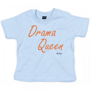 Baby-blauw t-shirt 'Orange Glitter Drama Queen'
