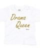 Wit t-shirt 'Gold Glitter Drama Queen'