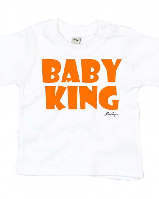 Wit t-shirt 'Orange Baby King'