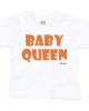 Wit t-shirt 'Orange Glitter Baby Queen'