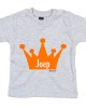 Grijs t-shirt 'Orange Crown' met naam