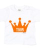 Wit t-shirt 'Orange Crown' met naam