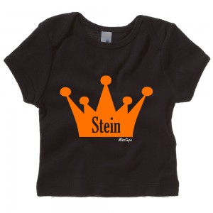 Zwart t-shirt 'Orange Crown' met naam